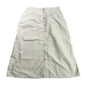 Campmor Nylon Button Front Midi Utility Skirt‎ Women's XL Sage Green Gorpcore